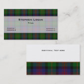 Logan Tartan Kariert Custom Visitenkarte (Vorne/Hinten)