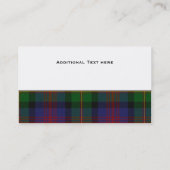 Logan Tartan Kariert Custom Visitenkarte (Rückseite)