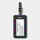 Logan Tartan Kariert Luggage Tag Gepäckanhänger (Vorderseite vertikal)