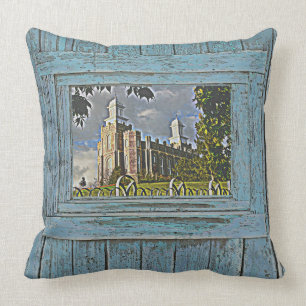 Logan-Tempel, blauer Ton, Kissen