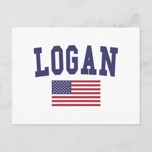 Logan US Flag Postkarte