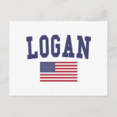 Logan US Flag Postkarte (Vorderseite)