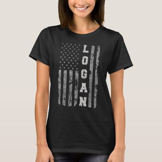 Logan Utah American Flag T-Shirt (Vorderseite)
