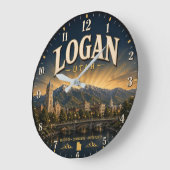 Logan Utah college town Große Wanduhr (Winkel)