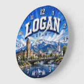 Logan Utah Mountain Große Wanduhr (Winkel)