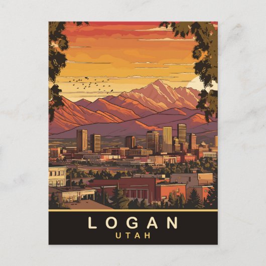Logan, Utah, Reise Postkarte (Vorderseite)