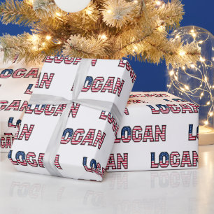 Logan Vorname Name USA US Geschenkpapier Papier