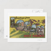 Logan, West Virginia - Große Briefmarkenszenen Postkarte (Vorne/Hinten)