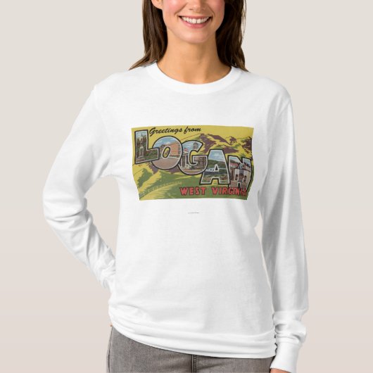 Logan, West Virginia - große Buchstabe-Szenen T-Shirt (Vorderseite)