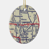 Logansport - Vintage Karte Keramik Ornament (Rechts)