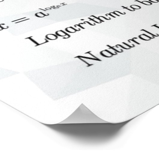 Logarithmen - Math Poster (Ecke)