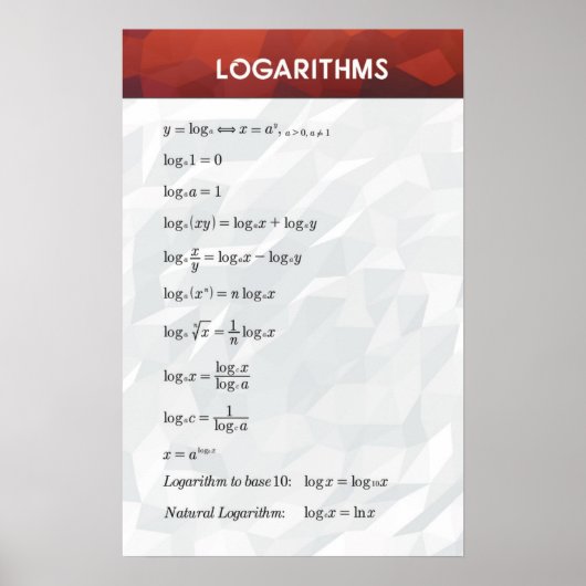 Logarithmen - Math Poster (Vorne)