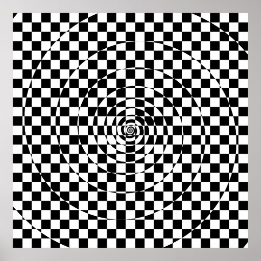 Logarithmic Checkered Spiral Var. 2 Poster (Vorne)