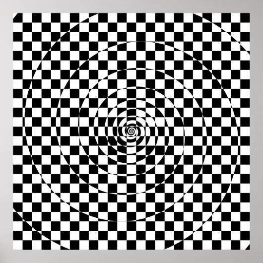 Logarithmic Spiral Checkered Pattern Poster (Vorne)