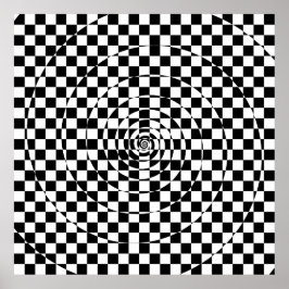 Logarithmische Spirale Schachbrettmuster Poster