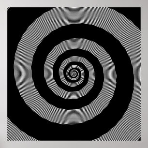 Logarithmische Spirale über linearer Spirale Poster