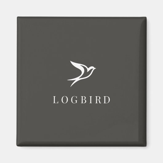 LOGBIRD — Quadratischer Magnet (Vorne)