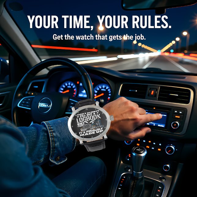 Logbook Made Up Trucker's Humorous Teal Armbanduhr (Von Creator hochgeladen)