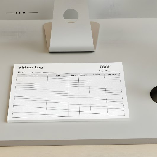 Logbuch für Geschäftsbesucher | Berufliche Abreißz Notizblock