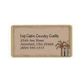 Logbuch-Kabine Rustiksches primitives Länderlabel Adressaufkleber (Vorne)