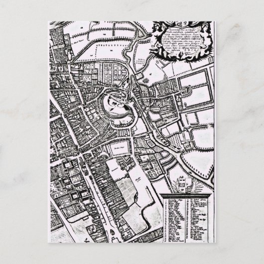 Loggan-Karte von Oxford, Western Sheet Postkarte (Vorderseite)