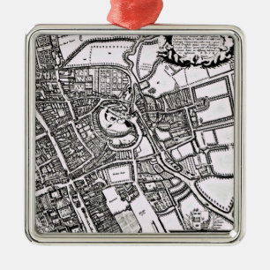 Loggans Karte von Oxford, Western-Blatt Ornament Aus Metall