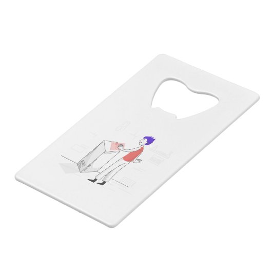 logge Dich ein Geldbeutel Flaschenöffner (Vorderseite Schrägansicht)