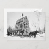 Logger am Arbeitsplatz, 1890 Postkarte (Vorne/Hinten)