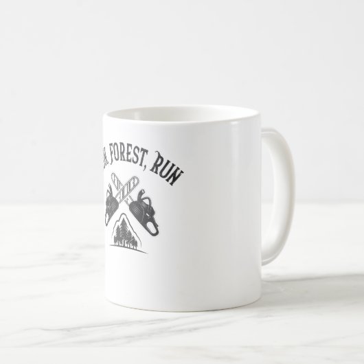 Logger laufen, Wald, laufen Kaffeetasse (VorderseiteRechts)