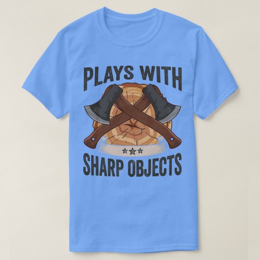 Logger spielt mit Sharp-Objekten ab x Lumberjack T-Shirt (Design vorne)