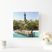 Loggerhead Key Lighthouse, Dry Tortugas Florida Quadratische Wanduhr (Zuhause)