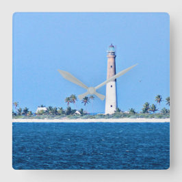 Loggerhead Key Lighthouse, Dry Tortugas Florida Quadratische Wanduhr