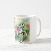 Loggerhead Sea Turtle 010824AREF108 - Watercolor Kaffeetasse (VorderseiteRechts)