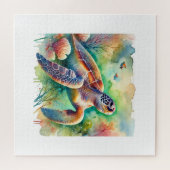 Loggerhead Sea Turtle 010824AREF108 - Watercolor Puzzle (Horizontal)
