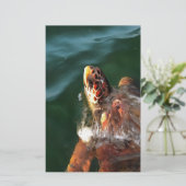 Loggerhead Sea Turtle Artistic Portrait Briefpapier (Stehend Vorderseite)
