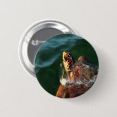 Loggerhead Sea Turtle Artistic Portrait Button (Vorne & Hinten)
