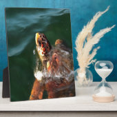 Loggerhead Sea Turtle Artistic Portrait Fotoplatte (Seite)