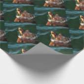 Loggerhead Sea Turtle Artistic Portrait Geschenkpapier (Ecke)