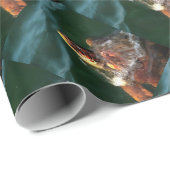 Loggerhead Sea Turtle Artistic Portrait Geschenkpapier (Rolleneckpunkt)