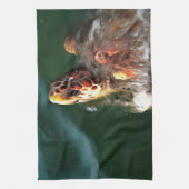Loggerhead Sea Turtle Artistic Portrait Geschirrtuch (Vertikal)