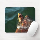Loggerhead Sea Turtle Artistic Portrait Mousepad (Mit Mouse)