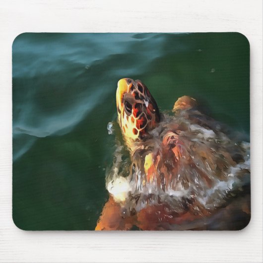 Loggerhead Sea Turtle Artistic Portrait Mousepad (Vorne)
