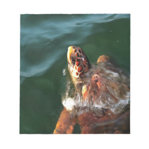 Loggerhead Sea Turtle Artistic Portrait Notizblock