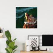 Loggerhead Sea Turtle Artistic Portrait Poster (Heimbüro)