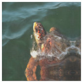 Loggerhead Sea Turtle Artistic Portrait Stoff (Nahaufnahme)