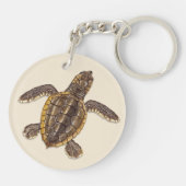 Loggerhead Sea Turtle Hatchling Keychain Schlüsselanhänger (Rückseite)