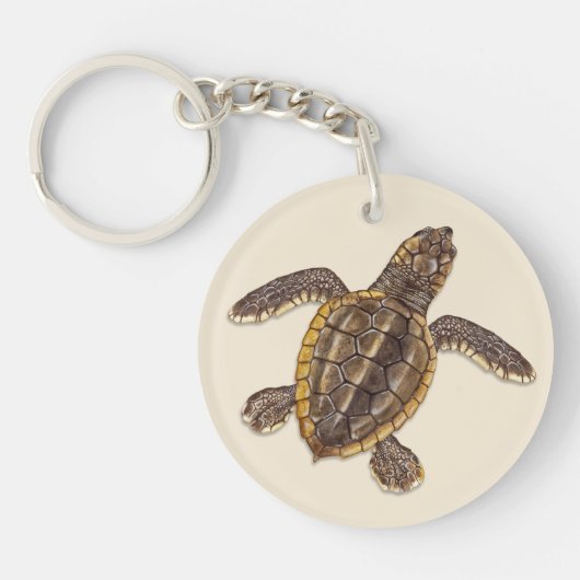 Loggerhead Sea Turtle Hatchling Keychain Schlüsselanhänger (Vorderseite)