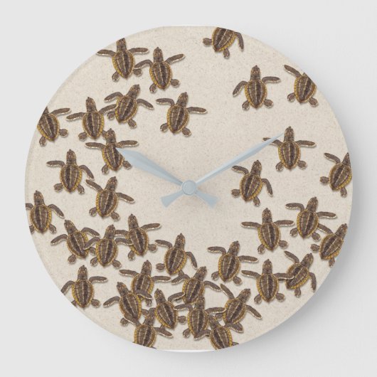 Loggerhead Sea Turtle Hatchling Wall Clock Große Wanduhr (Vorderseite)