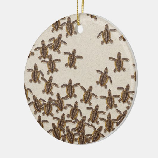 Loggerhead Sea Turtle Hatchlings Keramik Ornament (Links)