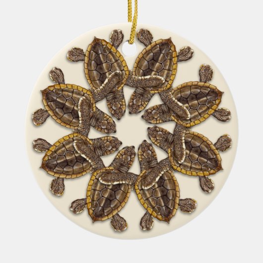 Loggerhead Sea Turtle Hatchlings Keramik Ornament (Vorne)